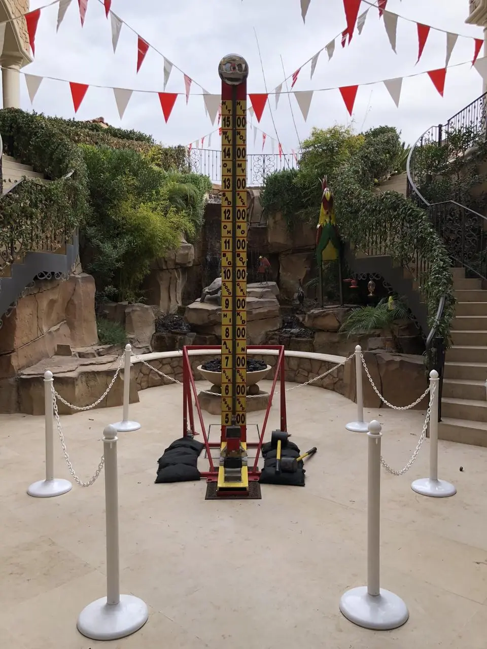 Carnival High Striker Strongman Game Yellow Pole Bell Outdoor Event Production Las Vegas