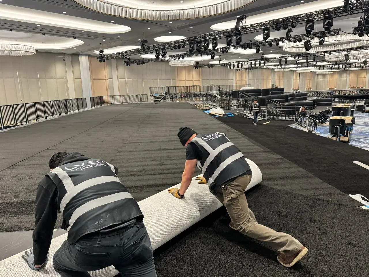 Event Carpet Installation Professional Crew Ballroom Event Production Las Vegas
