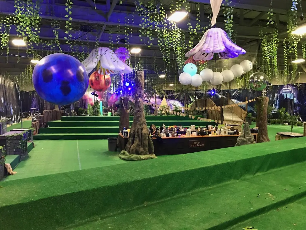 Themed Event Artificial Turf Jungle Bar Installation Event Production Las Vegas