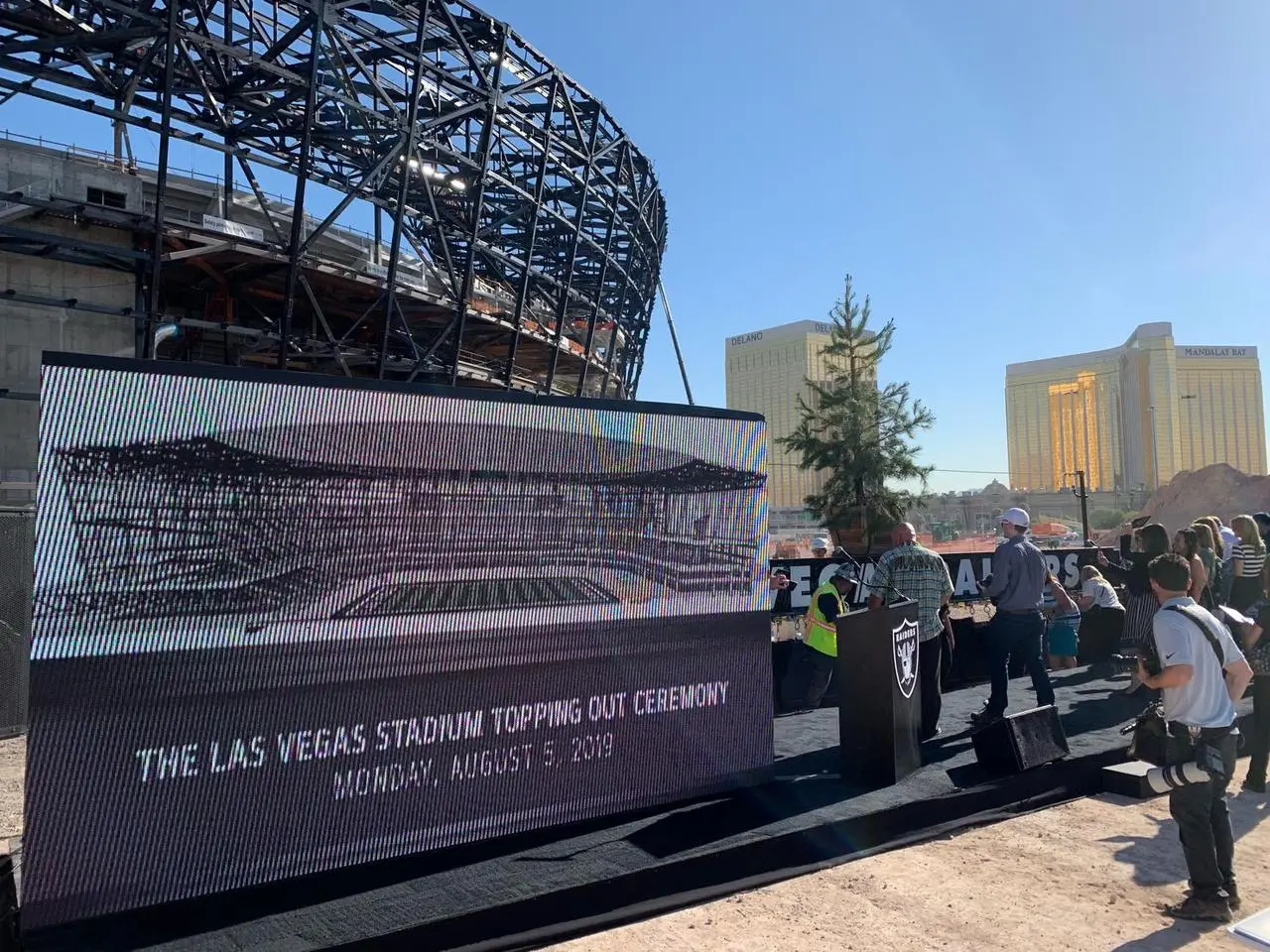 Las Vegas stadium topping out ceremony August 2019 in Las Vegas